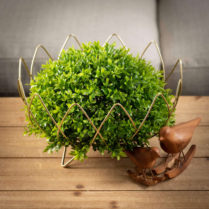 13" Leafy Boxwood Half Orb
