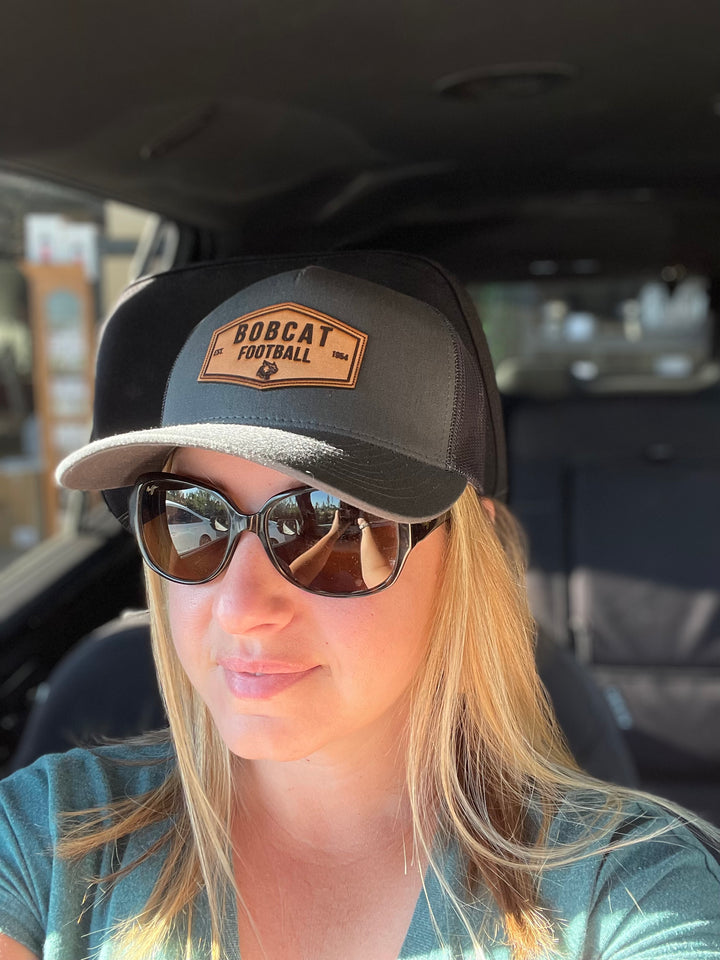 Bobcat Football Genuine Leather Patch Hat