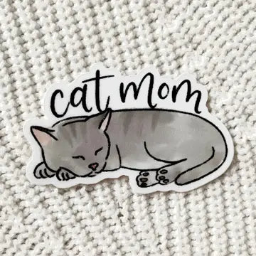 Cat Mom Sticker, 2"x3"