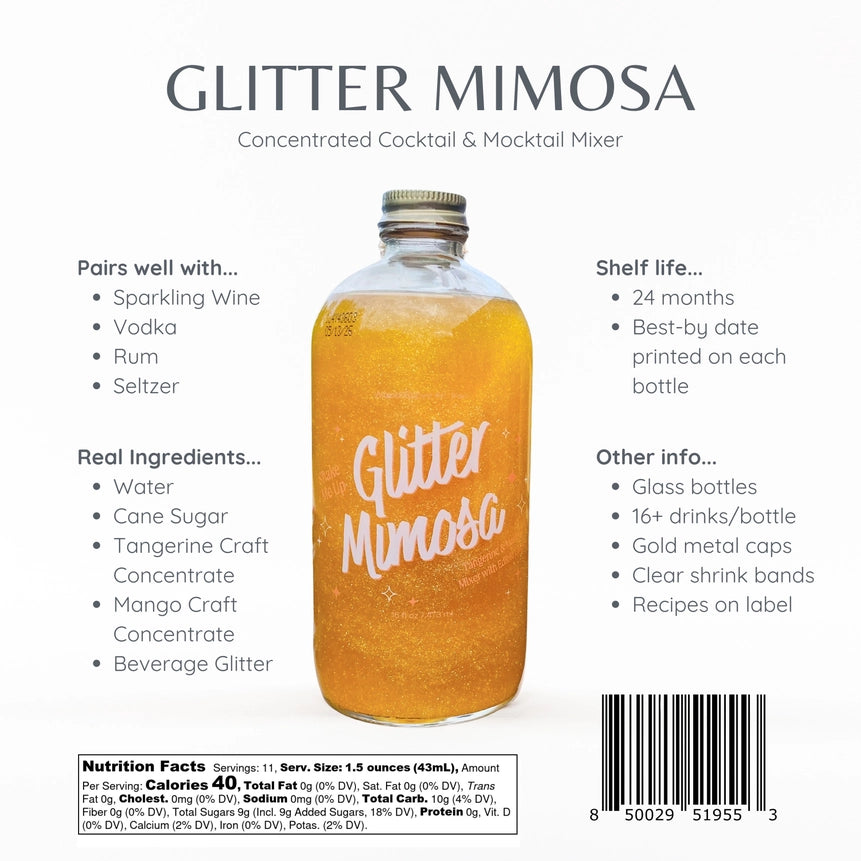 Glitter Mimosa Mixer, 16 oz