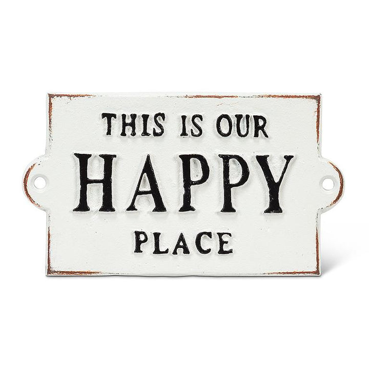 Cast Iron Happy Place Sign, 5.5"