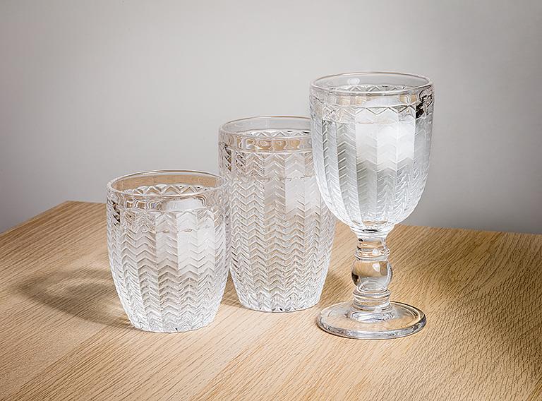 Herringbone Wine Glass, 10 oz
