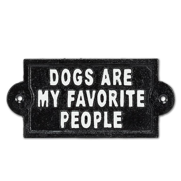 “Dogs Are My Favorite People” Cast Iron Wall Sign