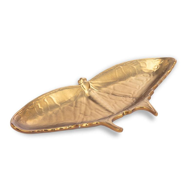 Ceramic Matte Gold Butterfly Dish