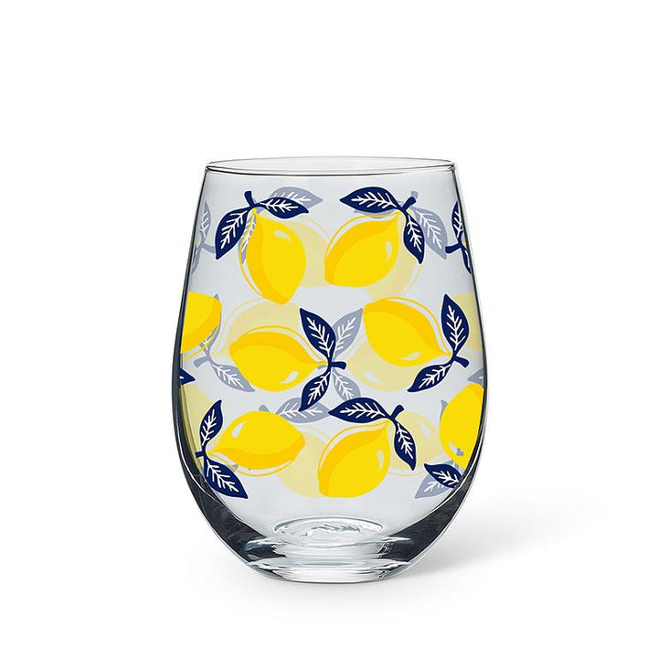 All Lemons Stemless Wine Glass