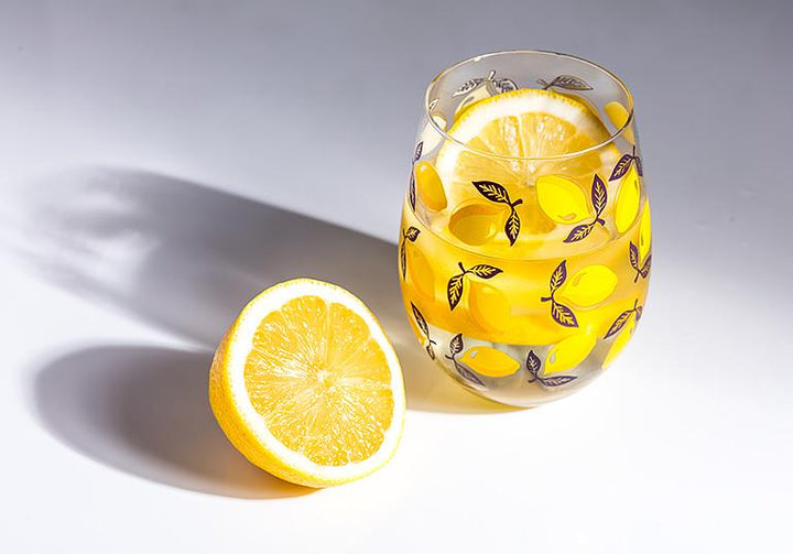 All Lemons Stemless Wine Glass