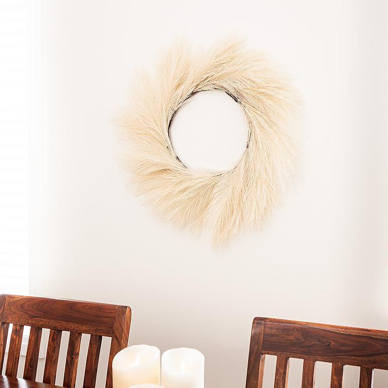 Faux Pampas Wreath, 24"