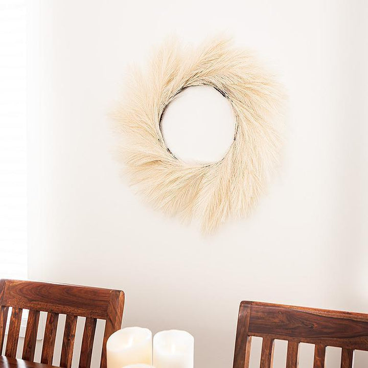 Faux Pampas Wreath, 24"