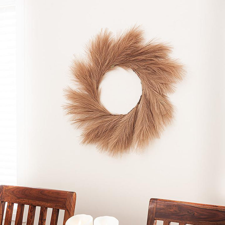 Faux Pampas Wreath, 24"
