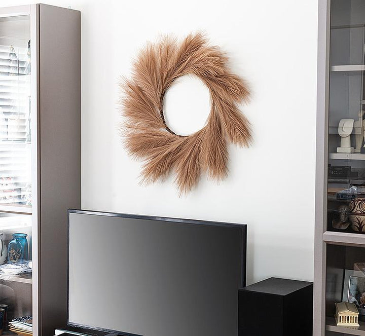 Faux Pampas Wreath, 24"