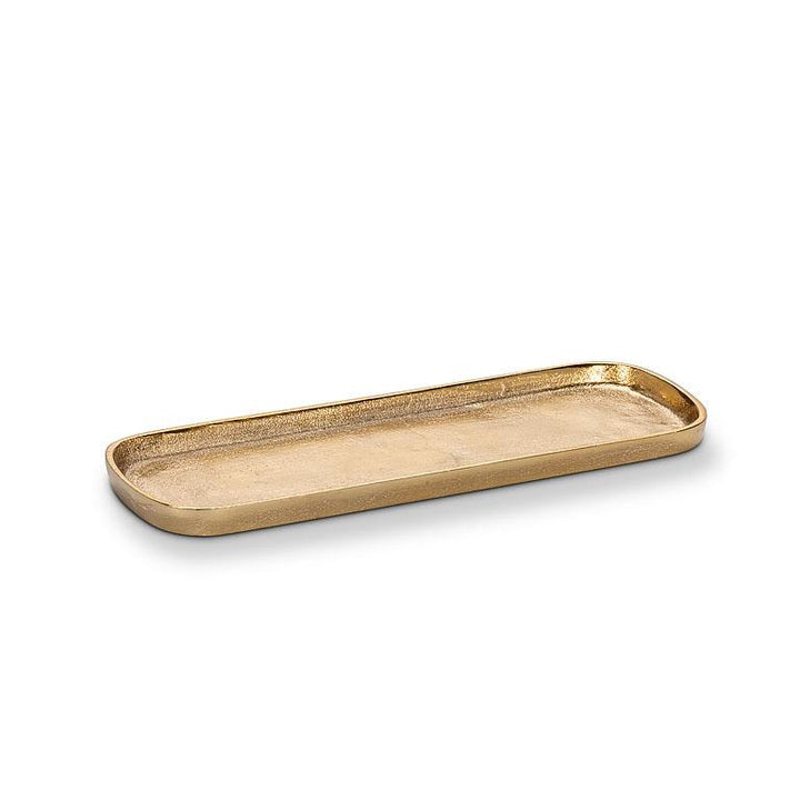 Oval Burnished Gold Aluminum Tray