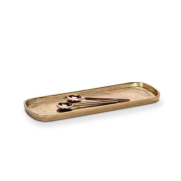 Oval Burnished Gold Aluminum Tray