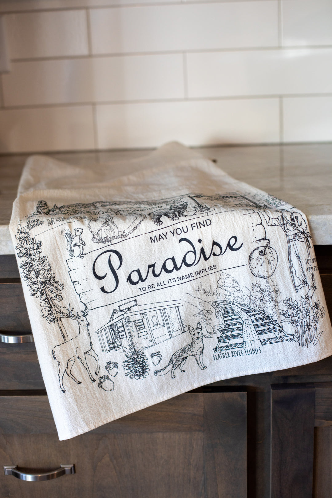 Paradise Icons Flower Sack Tea Towel, 26" Square