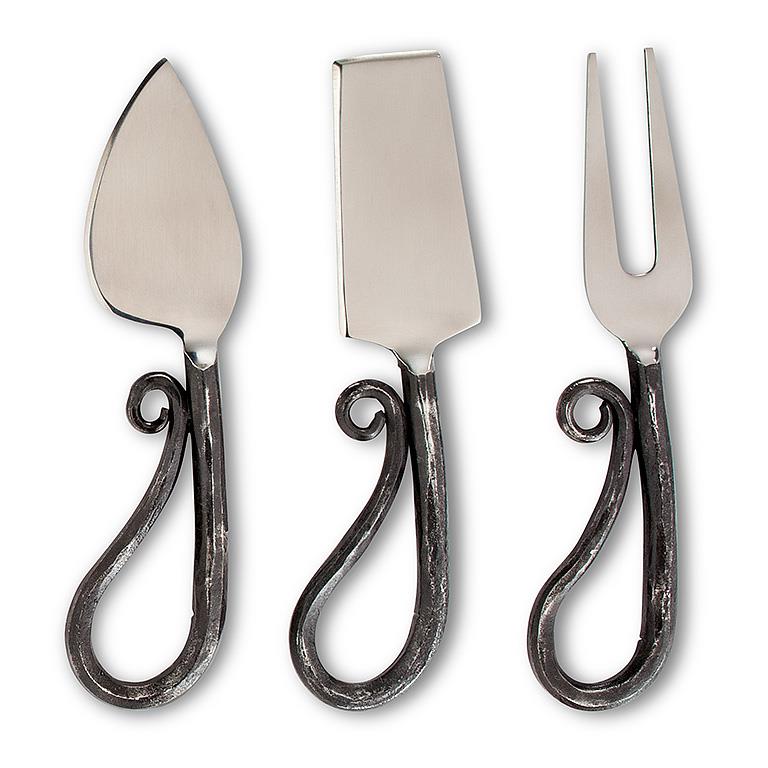 Hammered Steel Cheese Tools, Set of 3