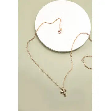 Gold Balloon Initial Necklace