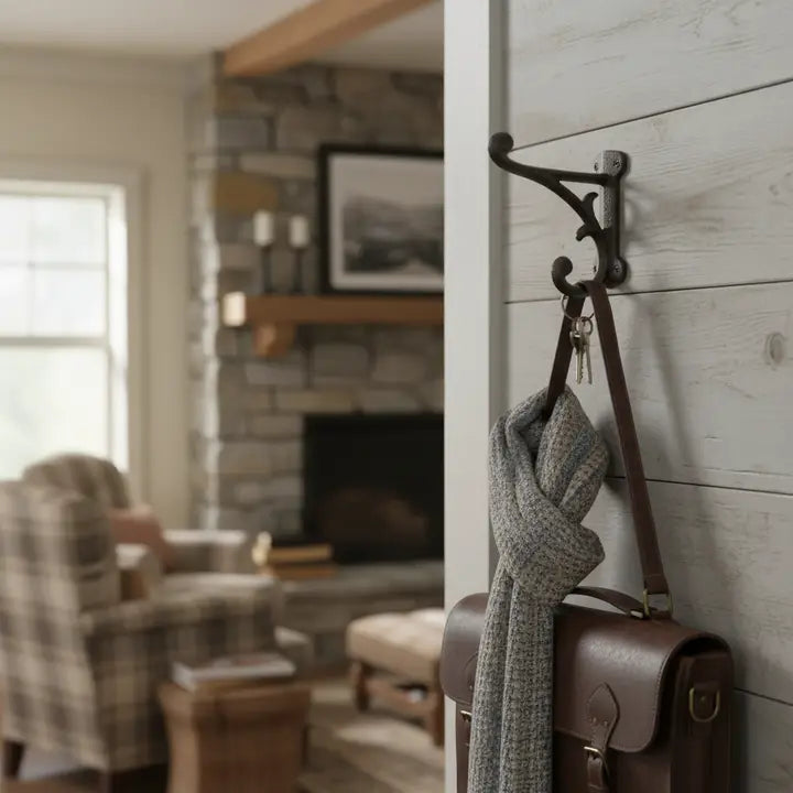 Rustic Cast Iron Double Wall Hook