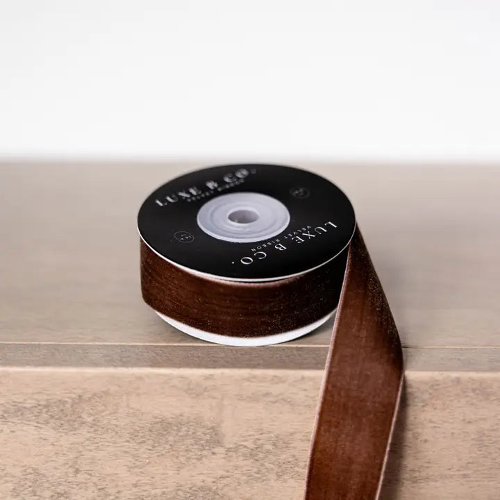 Brown Velvet Ribbon Spool