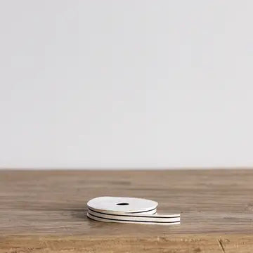 Cream Woven Ribbon with Black Edge