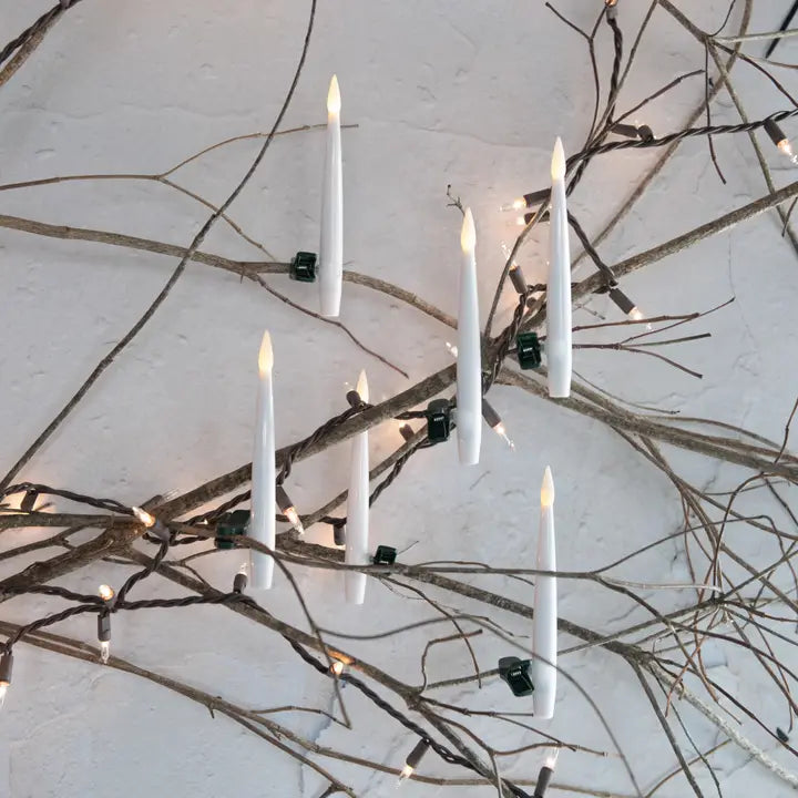 Set of 6 Clip-On LED Taper Candles with Remote