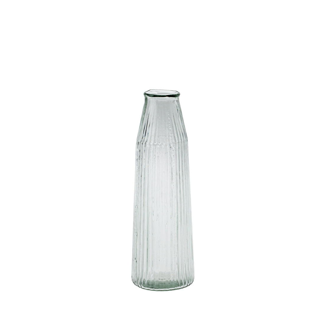 Ribbed Narrow Glass Vase