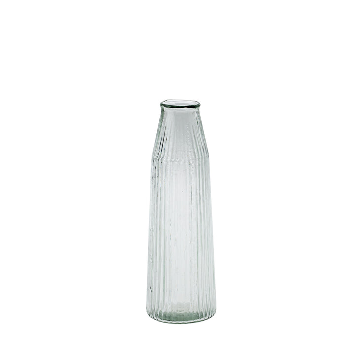 Ribbed Narrow Glass Vase