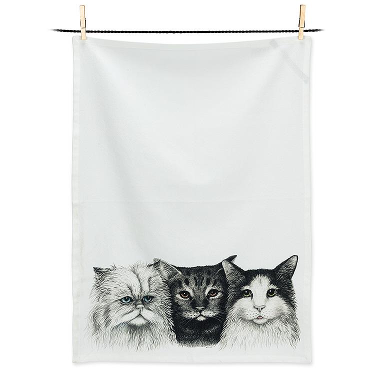 3 Cats Tea Towel