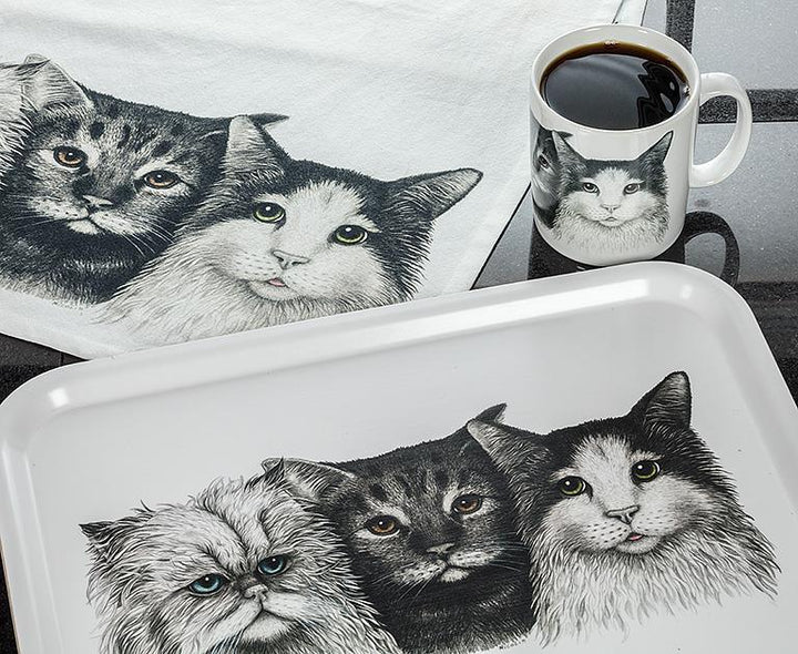 3 Cats Tea Towel