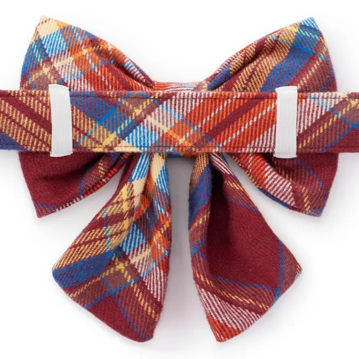 Marlow Plaid Flannel Dog Bow