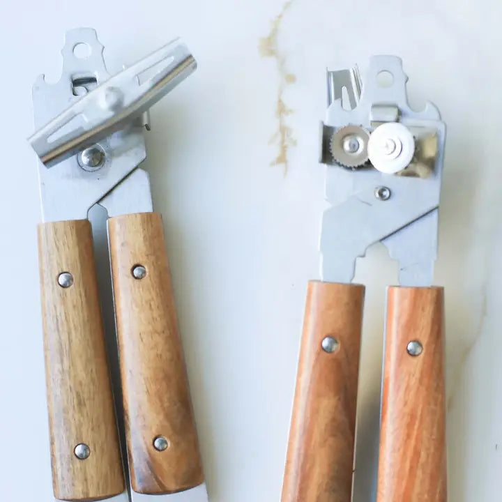 Heirloom Wood Handle Stainless Steel Can Opener