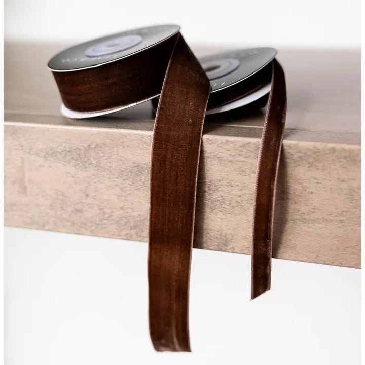 Brown Velvet Ribbon Spool