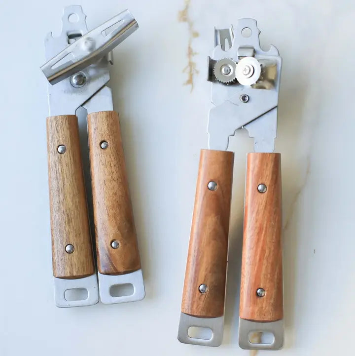 Heirloom Wood Handle Stainless Steel Can Opener