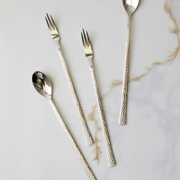 Hammered Stainless Steel Serving Utensils