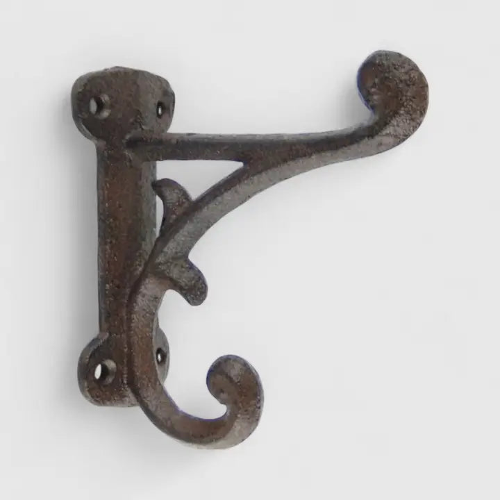 Rustic Cast Iron Double Wall Hook