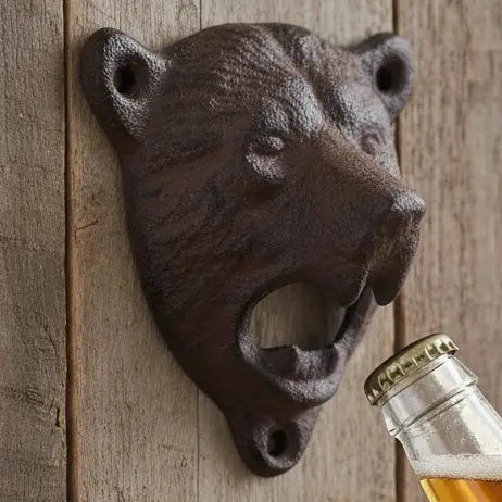 Cast Iron Bear Wall-Mount Bottle Opener