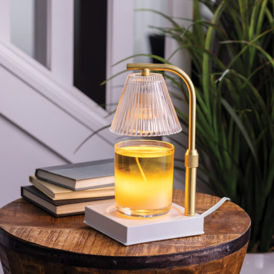 Gold + White Candle Warmer Lamp