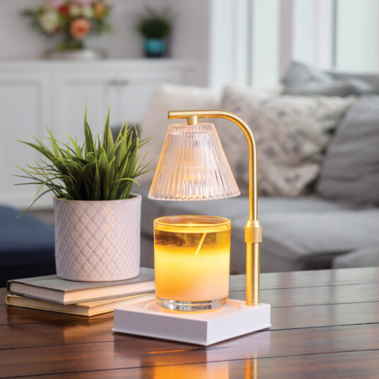 Gold + White Candle Warmer Lamp