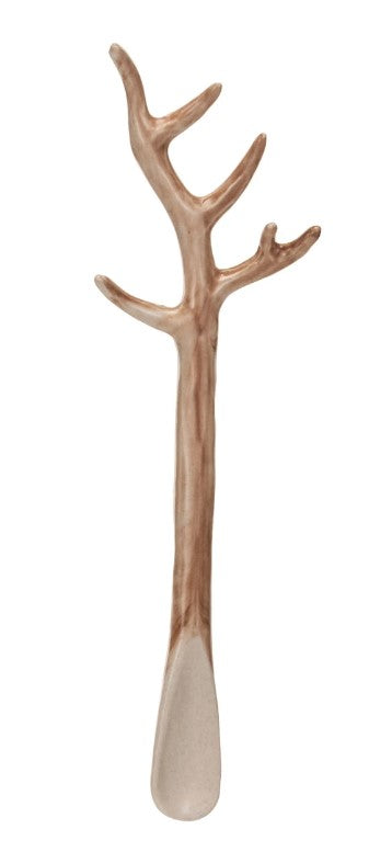 Antler Handle Stoneware Spoon