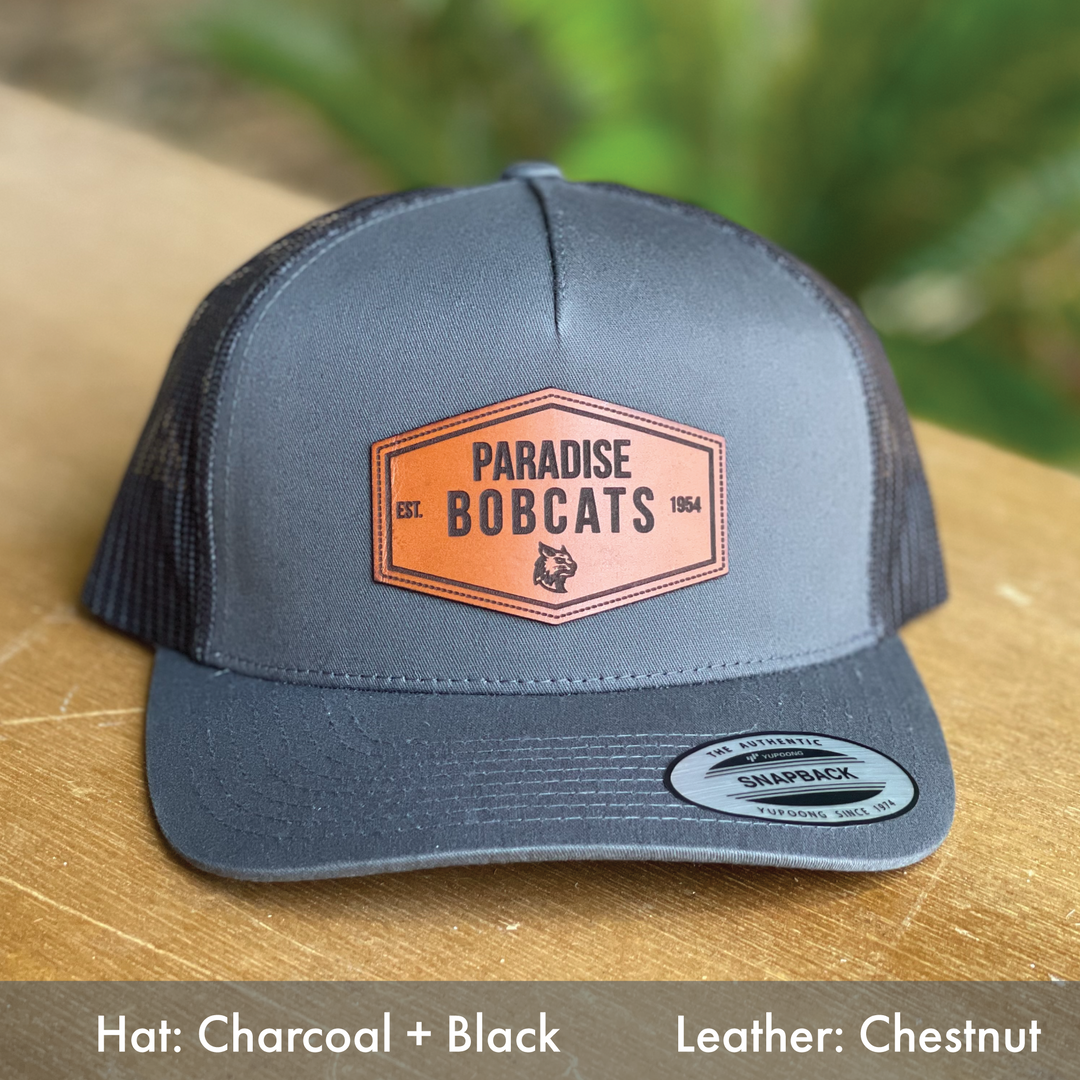 Paradise Bobcats Genuine Leather Patch Hat