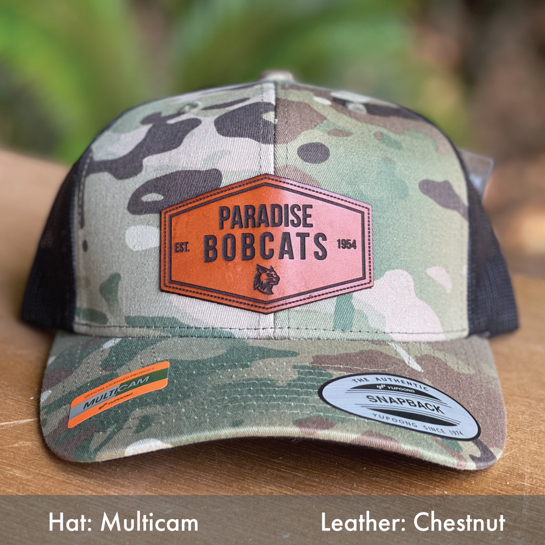 Paradise Bobcats Genuine Leather Patch Hat