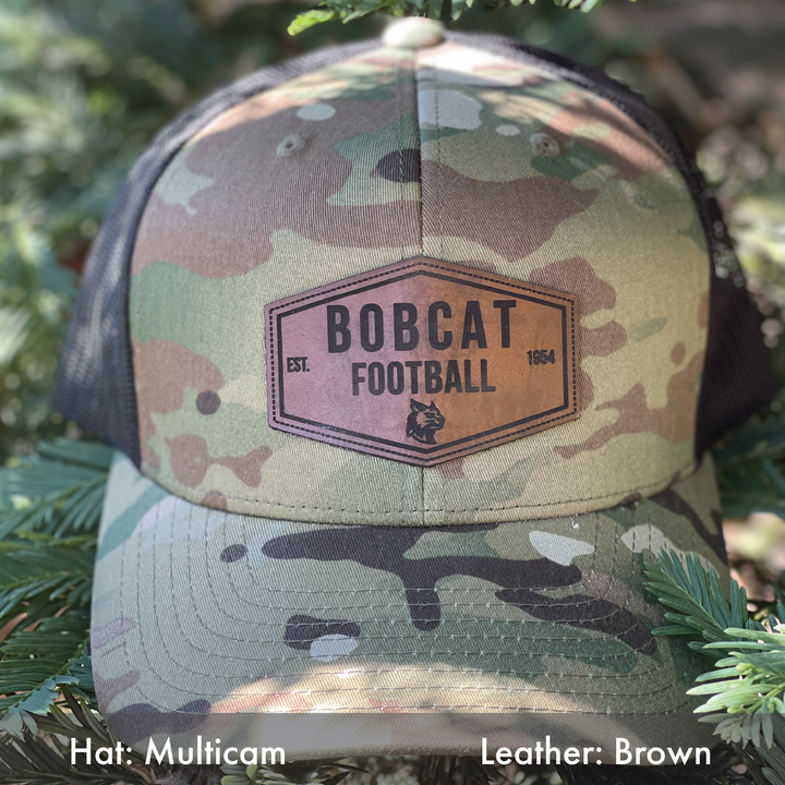 Bobcat Football Genuine Leather Patch Hat