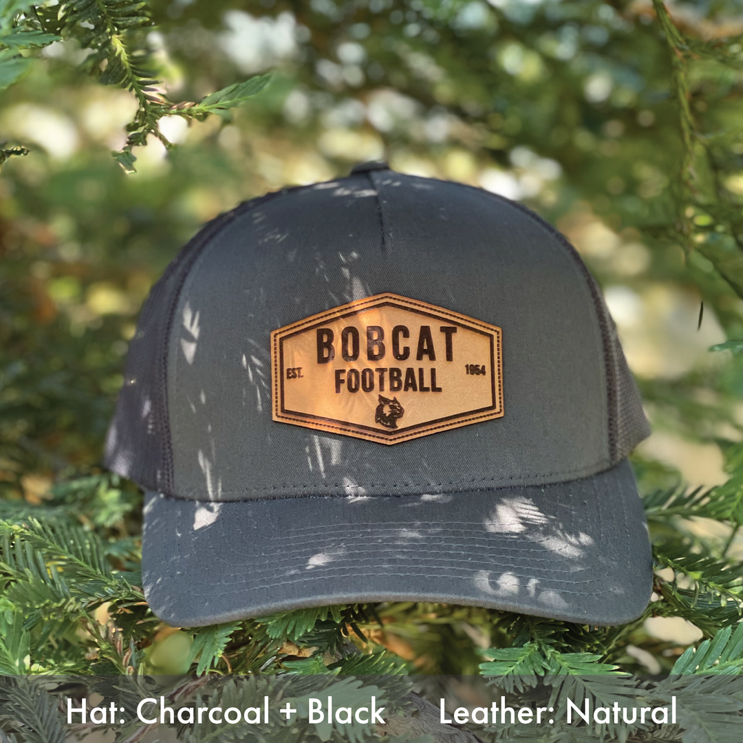 Bobcat Football Genuine Leather Patch Hat