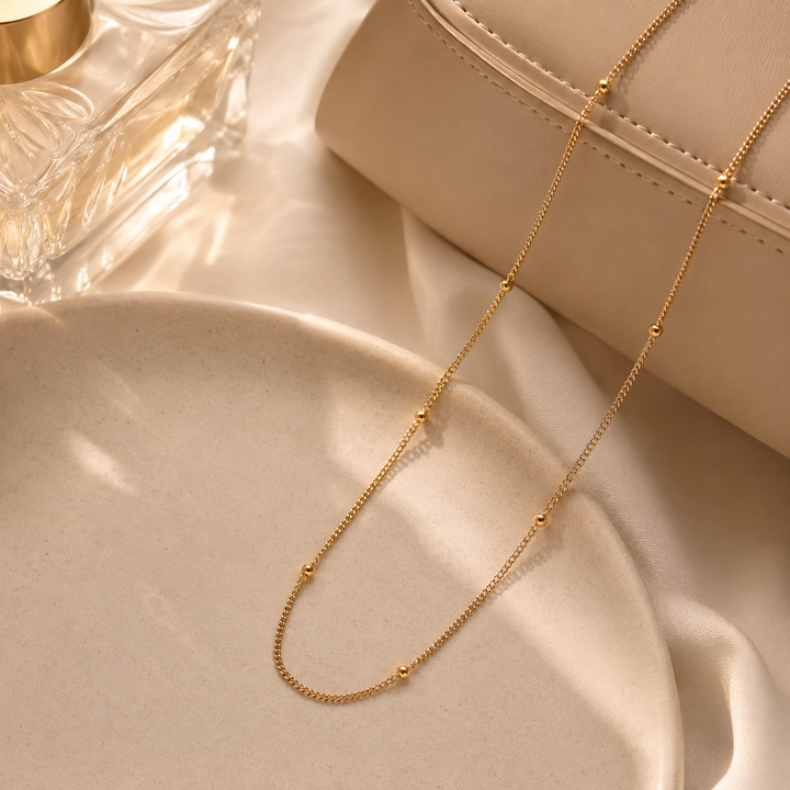 Waterproof Gold Ball Chain Necklace