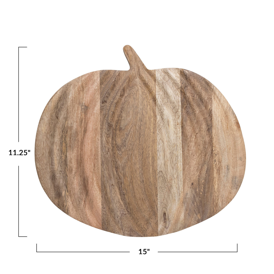Pumpkin Shaped Mango Wood Serving Board, 15" x 11-1/4"