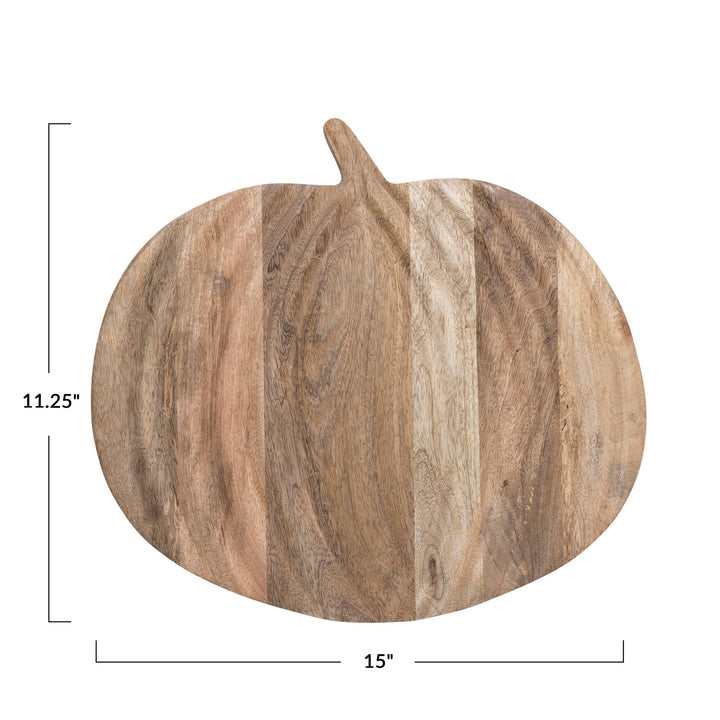 Pumpkin Shaped Mango Wood Serving Board, 15" x 11-1/4"