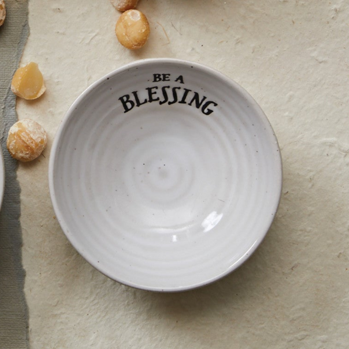White ceramic bowl with &