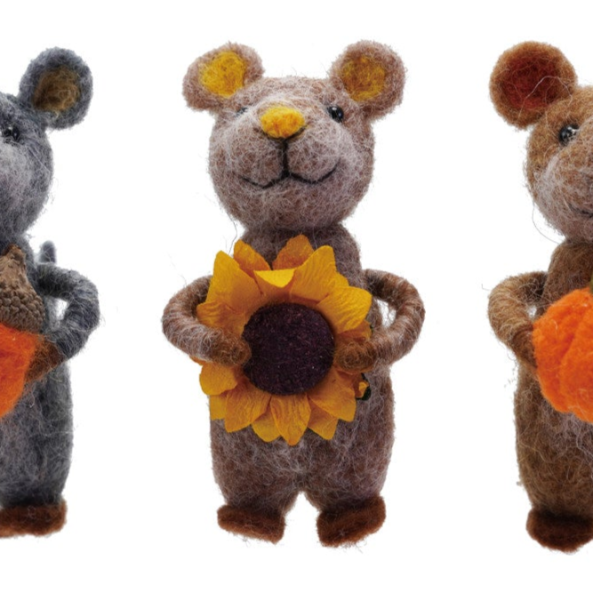 Handmade Wool Felt Mice