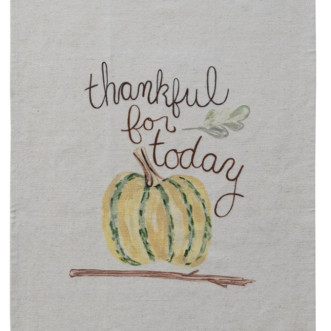 Thankful Pumpkin Tea Towel