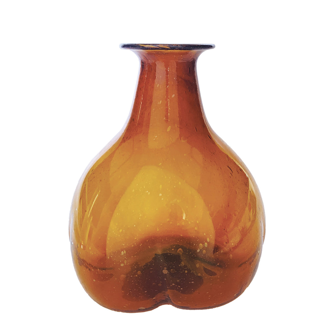 Amber Hand-Blown Glass Vase