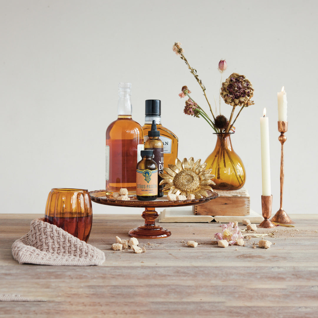 Amber Hand-Blown Glass Vase