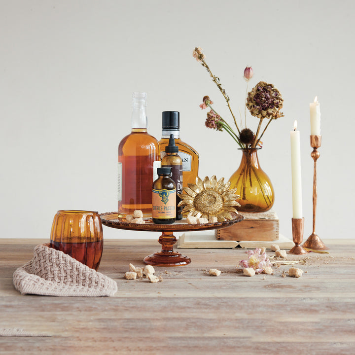 Amber Hand-Blown Glass Vase